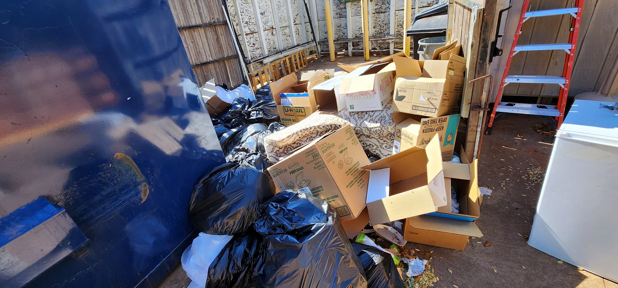 Junk pile before haul-away
