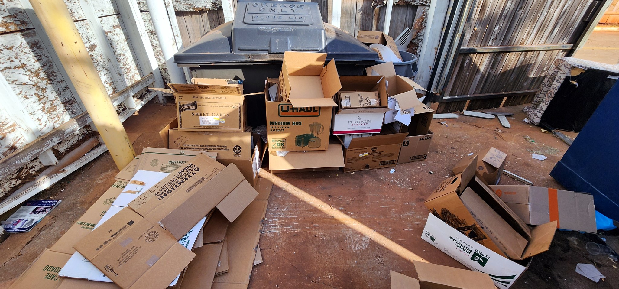 Yard junk before removal